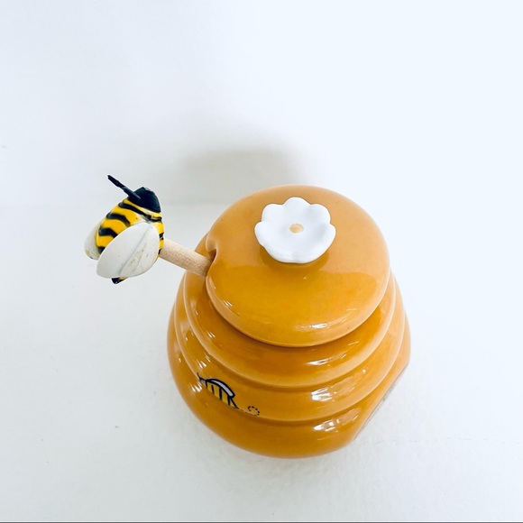 Honey Miel Honey Pot and Dipper Ceramic - Picture 9 of 10